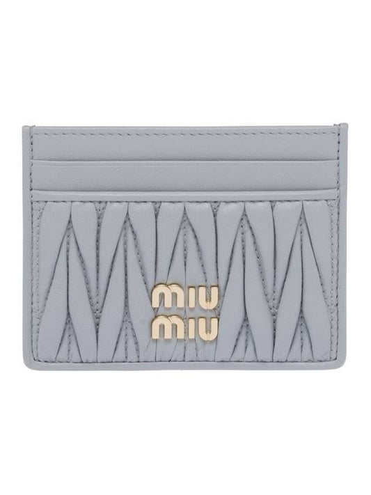 Matelasse Nappa Leather Card Wallet Grey - MIU MIU - BALAAN 2