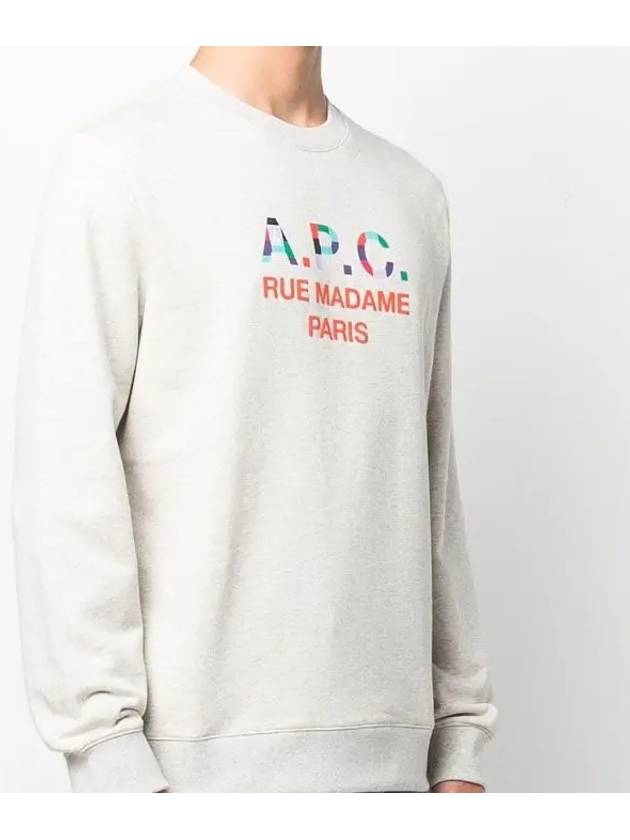 Color Block Logo Sweat Sweatshirt Ecru Ivory - A.P.C. - BALAAN 4