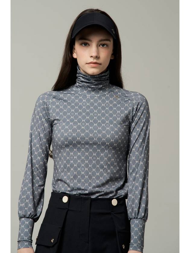 PATTERN TURTLENECK SLIT TSHIRTSNAVY - AOW - BALAAN 1