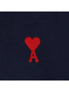 Small Heart Logo Sweatshirt Navy - AMI - BALAAN 4