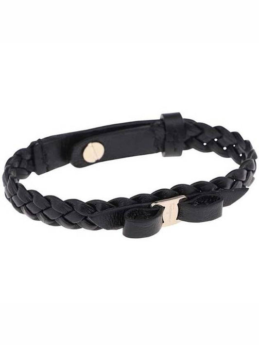 Vara Bow Leather Bracelet Black - SALVATORE FERRAGAMO - BALAAN 1