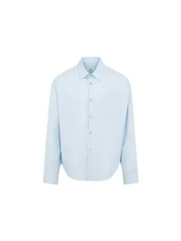 Chest Pocket Boxy Fit Poplin Long Sleeve Shirt Sky Blue - AMI - BALAAN 2