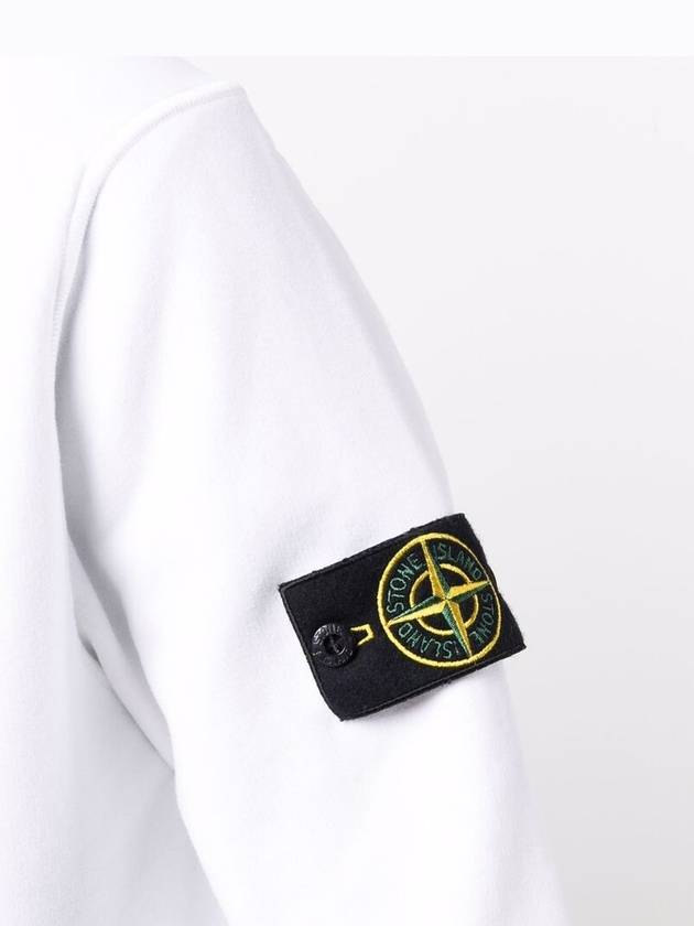 Wappen Patch Brushed Cotton Fleece Hoodie White - STONE ISLAND - BALAAN 5