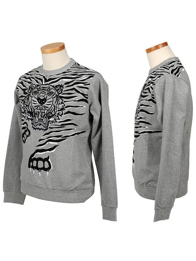 Geo Tiger Sweatshirt Grey - KENZO - BALAAN 2