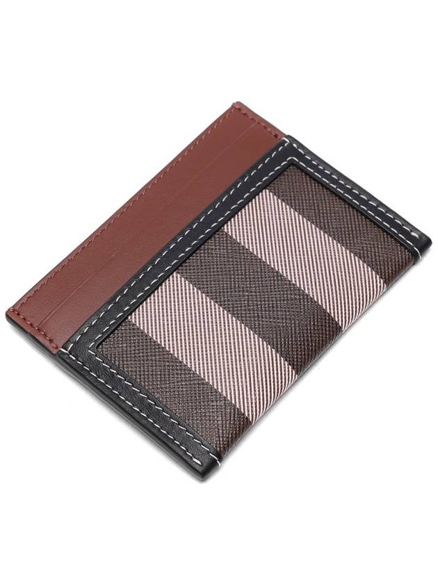 Check Two-Tone Leather Card Wallet Dark Birch Brown - BURBERRY - BALAAN 6