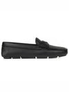 Triangle Logo Leather Driving Shoes Black - PRADA - BALAAN 3