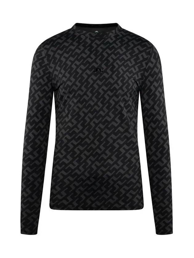 Men's Thor Allover Logo Print Long Sleeve T-Shirt Black - J.LINDEBERG - BALAAN 2