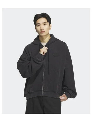 adidas washed hoodie jacket black JM7285 - ADIDAS - BALAAN 1