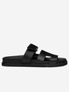 Chypre Calfskin Sandals Black - HERMES - BALAAN 3