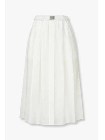 Women s Belted Easy A Line Skirt White - BRUNELLO CUCINELLI - BALAAN 1