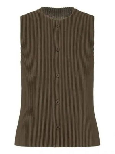 Tailored Pleated 1 Vest Green - ISSEY MIYAKE - BALAAN 2