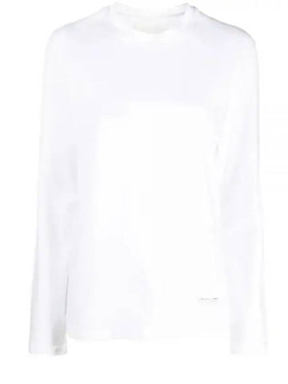 Logo Plaque Cotton Long Sleeve T-shirt White - JIL SANDER - BALAAN 2