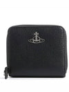 Logo Plaque Zip-Up Half Wallet Black - VIVIENNE WESTWOOD - BALAAN 2