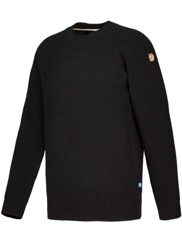 Men's Ovik Rib Sweater Black - FJALL RAVEN - BALAAN 3