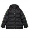 GG Jacquard Hooded Padding Jacket Black - GUCCI - BALAAN 2