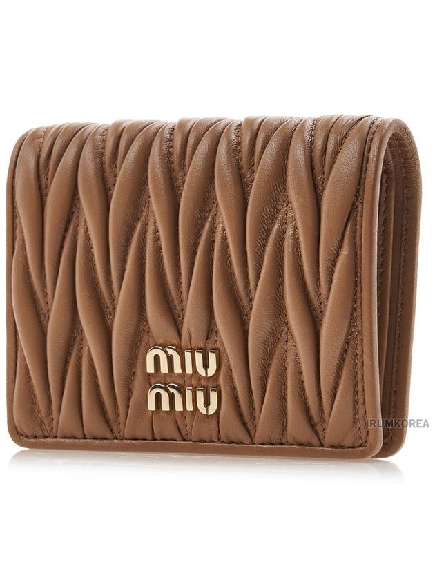 Matelasse Leather Half Wallet Caramel - MIU MIU - BALAAN 3