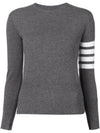 Women's 4 Bar Classic Cashmere Pullover Knit Top Grey - THOM BROWNE - BALAAN.
