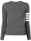 Women's 4 Bar Classic Cashmere Pullover Knit Top Grey - THOM BROWNE - BALAAN 1