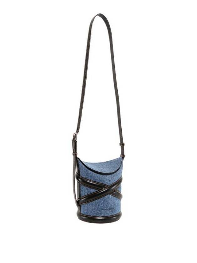 The Curve Two-Tone Denim Bucket Bag Blue Black - ALEXANDER MCQUEEN - BALAAN 3