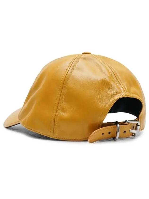 Embroidered Logo Leather Baseball Cap Mustard - JW ANDERSON - BALAAN 4