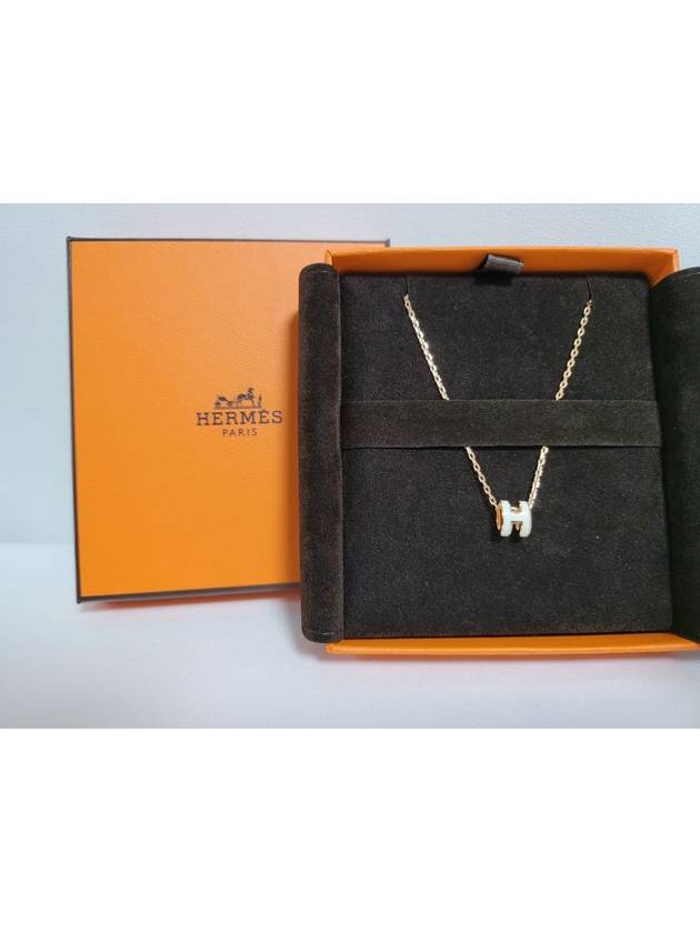 Mini Pop H Pendant Rose Gold & Blanc - HERMES - BALAAN 3