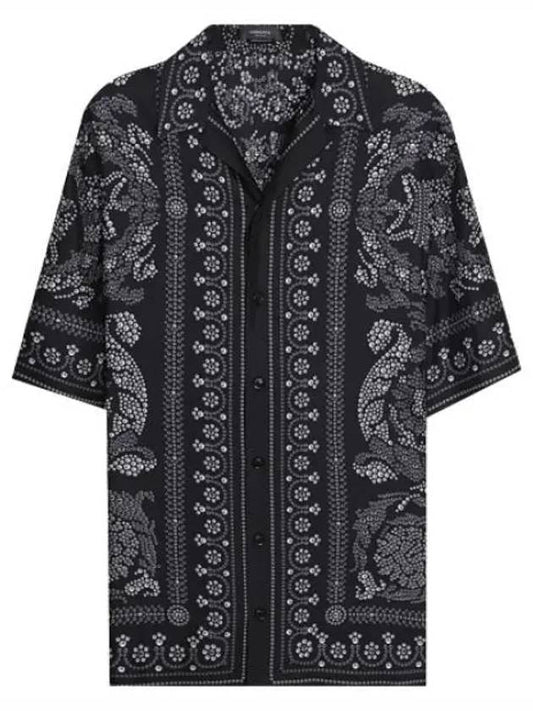 Baroque Silhouette Silk Shirt Men Short Sleeve - VERSACE - BALAAN 1