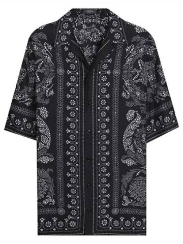 Baroque silhouette silk shirt short sleeve - VERSACE - BALAAN 1