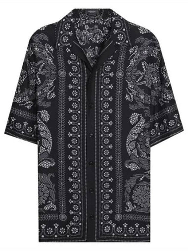 Baroque silhouette silk shirt short sleeve - VERSACE - BALAAN 1