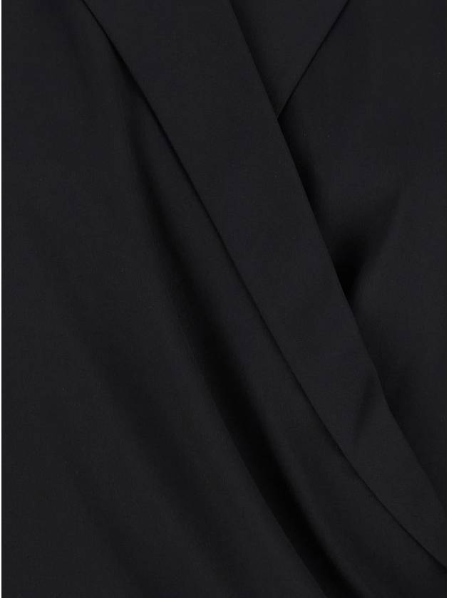 Black Blouse With Peak Revers And Crossover Neck In Silk Woman - THEORY - BALAAN 3