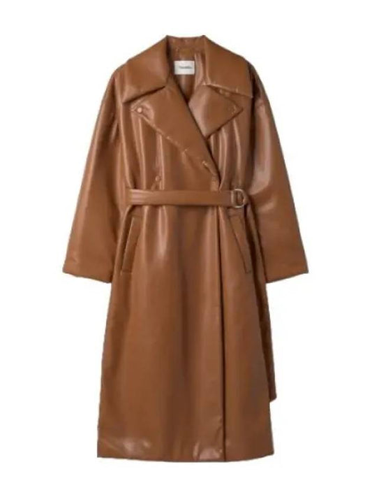 Nanushka Riano Leather Coat Tobacco - NANUSHKA - BALAAN 1