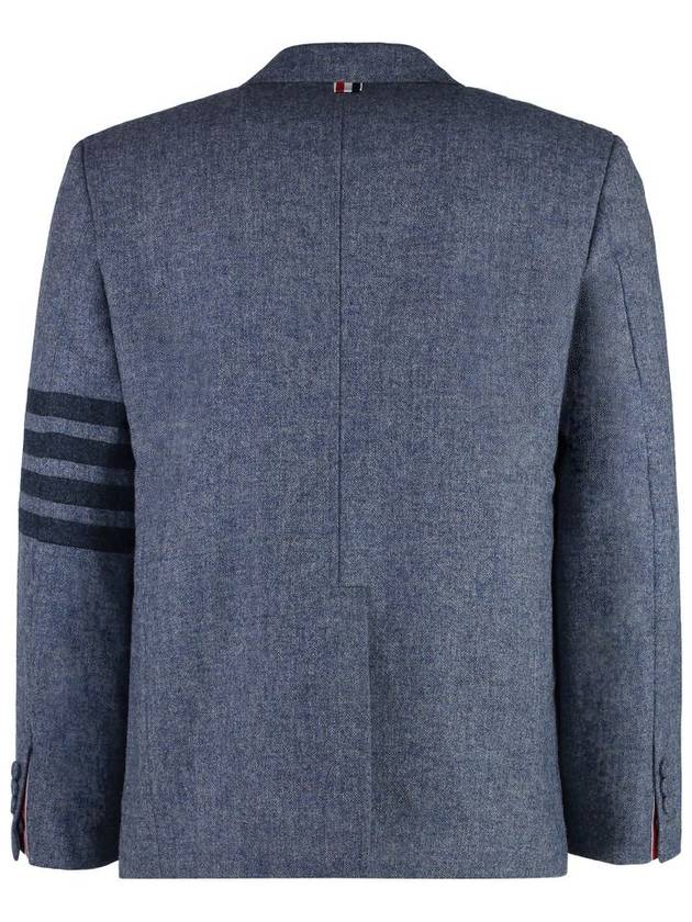 Donegal Tweed 4 Bar Single Breasted Blazer Jacket Light Blue - THOM BROWNE - BALAAN 3