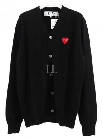 AZ N008 051 1 P1N008 AX Red Heart Wappen Wool Cardigan - COMME DES GARCONS - BALAAN 1