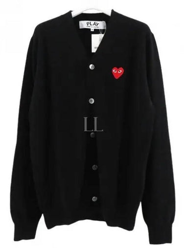 AX N008 051 1 P1N008 AZ Red Heart Wappen Wool Cardigan - COMME DES GARCONS - BALAAN 1