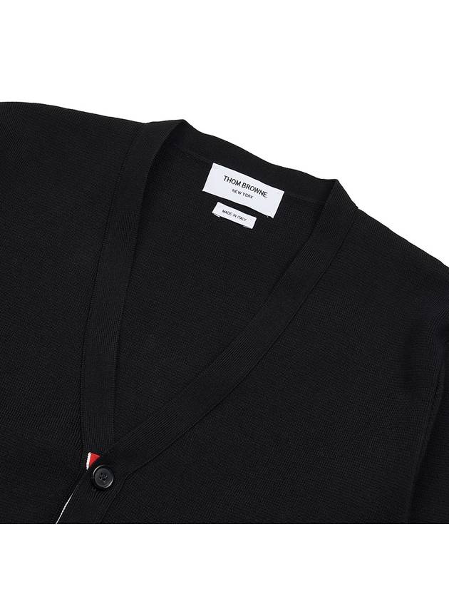 Milano Stitch 4-Bar Cardigan Black - THOM BROWNE - BALAAN 9