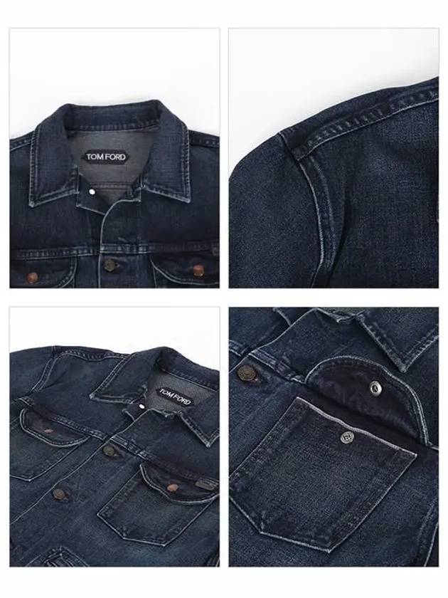 Men's Western Denim Jacket Navy - TOM FORD - BALAAN 5