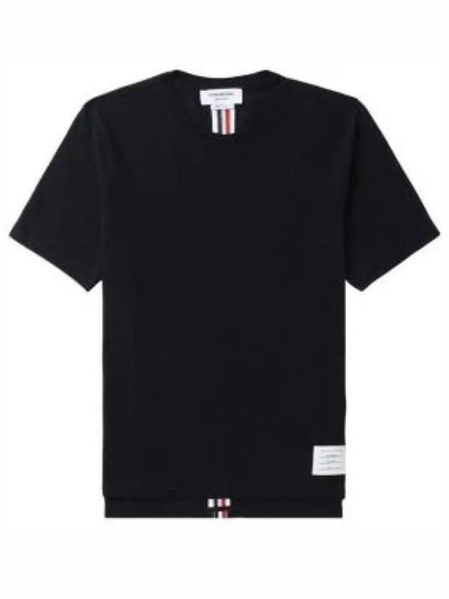 Men's Center Back Striped Short Sleeve T-Shirt Navy - THOM BROWNE - BALAAN 2