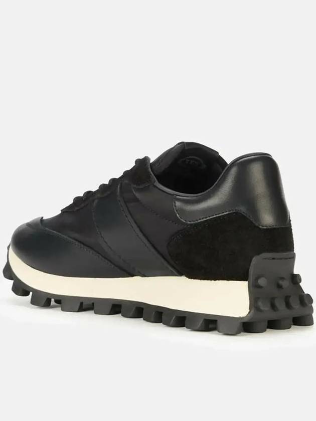 Women's Leather Fabric Low Top Sneakers Black - TOD'S - BALAAN 3