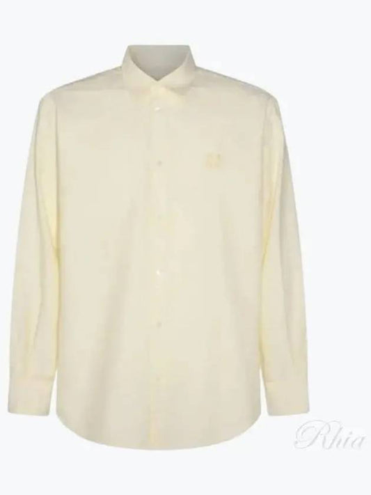 Contour Fox Head Embroidery Cotton Long Sleeve Shirt Yellow - MAISON KITSUNE - BALAAN 2