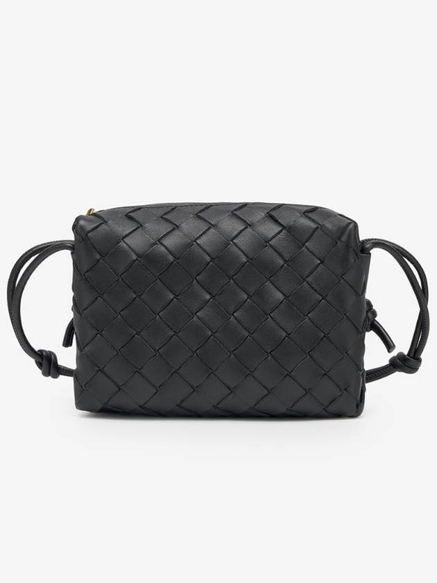 Intrecciato Loop Small Leather Cross Bag Black - BOTTEGA VENETA - BALAAN 3