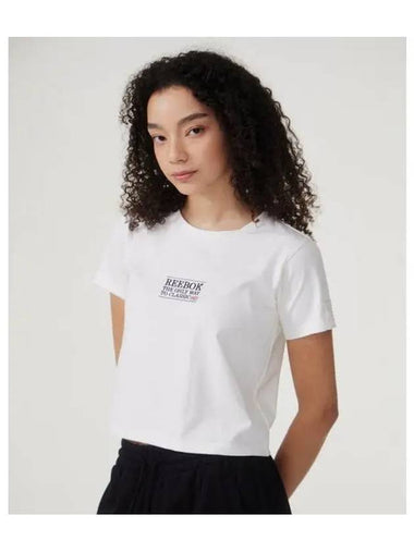 Classic Letter Crop T Shirt Women OFFWHITE Off White - REEBOK - BALAAN 1