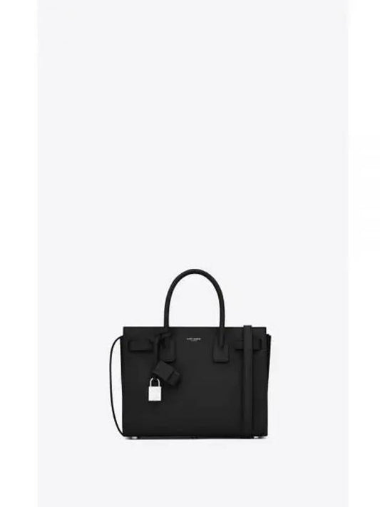 Sac De Jour Baby Grain Leather Tote Bag Black - SAINT LAURENT - BALAAN 2