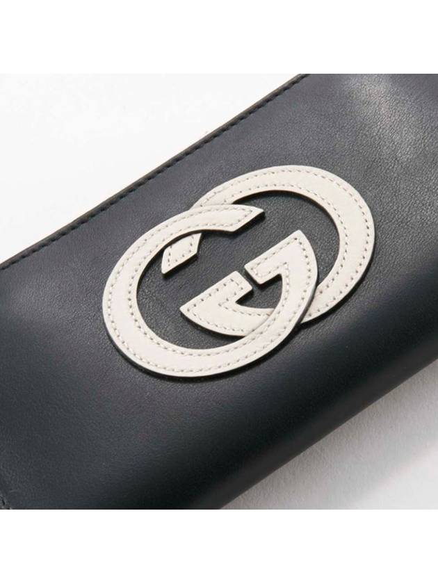 GG Logo Round Zipper Long Wallet Black - GUCCI - BALAAN 6