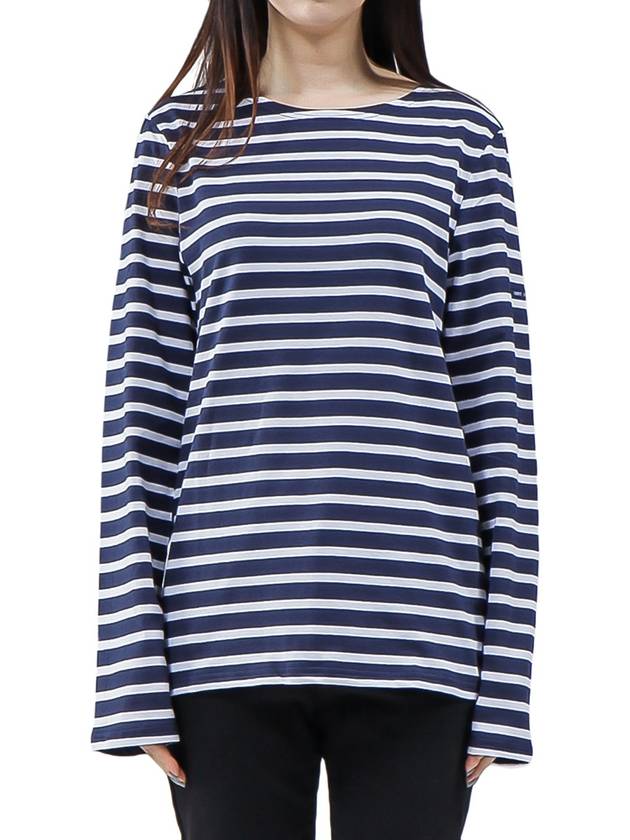 Minquiers Modern Stripe Long Sleeve T-Shirt Navy - SAINT JAMES - BALAAN 2