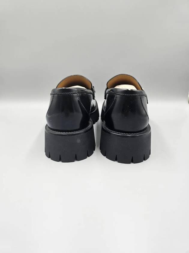 Loafer with Interlocking G Black Leather - GUCCI - BALAAN 4