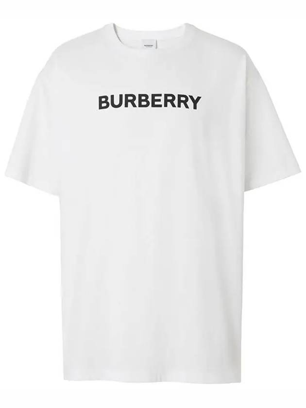 logo print cotton short sleeve t-shirt white - BURBERRY - BALAAN 3