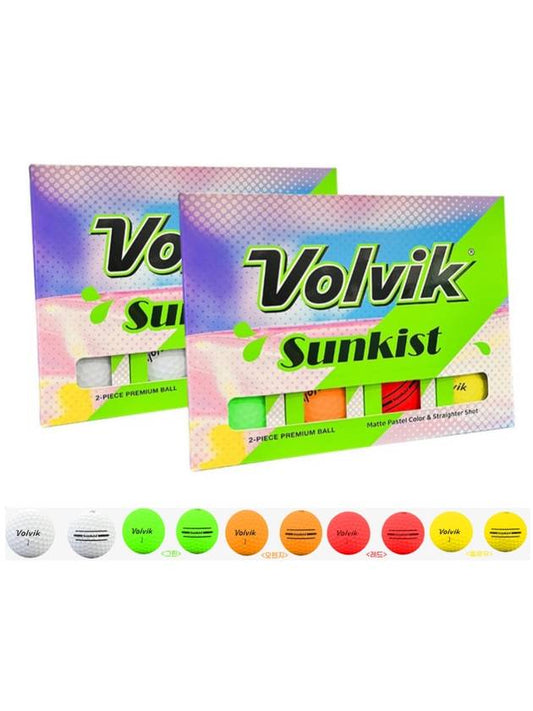 12 new Sunkist 2-piece distance matte golf balls - VOLVIK - BALAAN 1