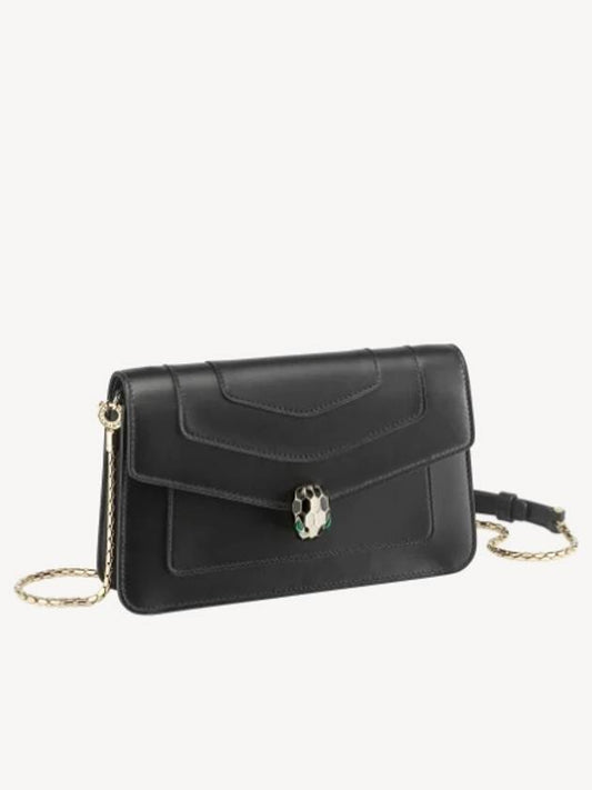 Serpenti Forever Chain Wallet Black 291859 - BVLGARI - BALAAN 1