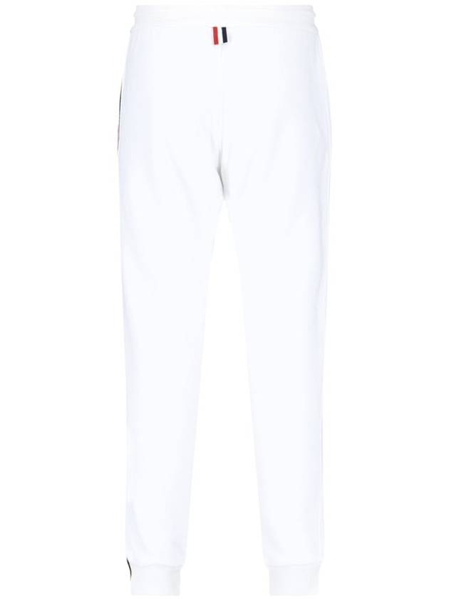 Women's Loop Back Stripe Track Pants White - THOM BROWNE - BALAAN 4