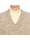 Women's V-neck Knit Vest Beige - MAISON MARGIELA - BALAAN.