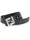 FF Buckle Pattern Reversible Leather Belt Black - FENDI - BALAAN 3